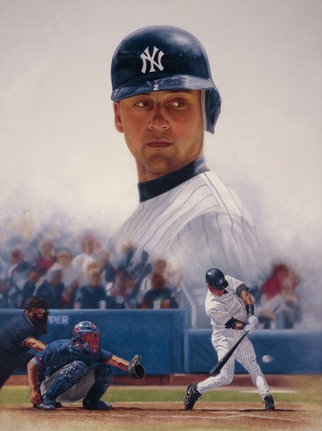 Derek Jeter on Canvas by Mike Kupka (Regular)
