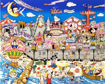 Betty's Boopin', Popeye's Swoonin' On Coney Island by Charles Fazzino (Regular)