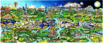 Linking the World...18 Holes at a Tee Time! by Charles Fazzino (Premiere)
