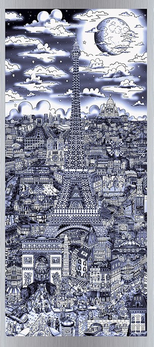 Midnight in Paris by Charles Fazzino (AP Blue)