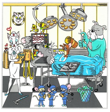 Warner Bros. Doctor Series: Tom and Jerry's Surgical CATastrophe by Charles Fazzino (Artist Proof)