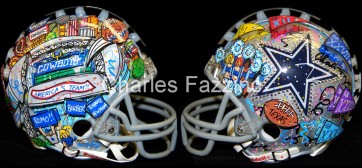 Full Size Hand Painted Football Helmet by Charles Fazzino