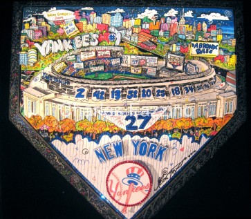 Hand Painted Homeplate by Charles Fazzino