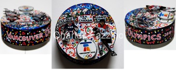 Hand Painted Hockey Puck by Charles Fazzino