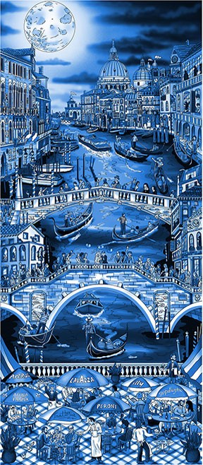 Midnight in Venice by Charles Fazzino (AP Blue)