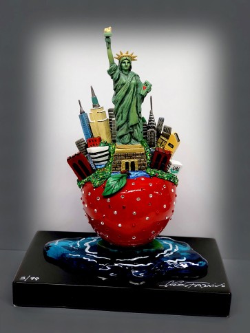 The Little Bronze Apple Sculpture by Charles Fazzino