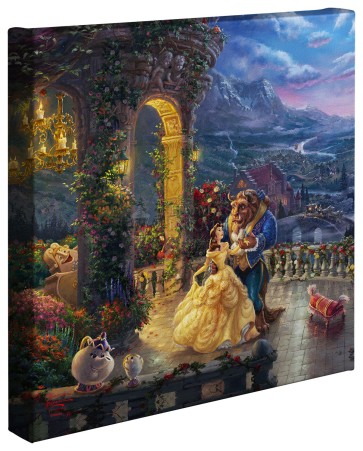 Kinkade Disney Minis: Beauty And The Beast Dancing In The Moonlight