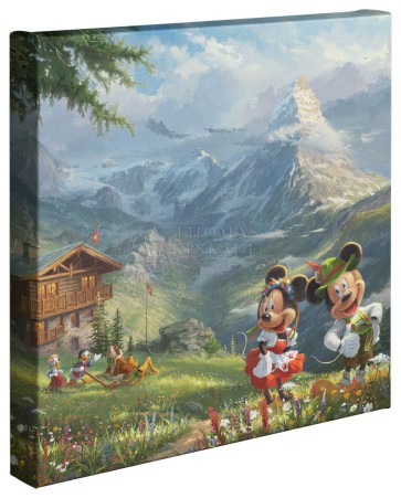 Kinkade Disney Minis: Mickey & Minnine In The Alps