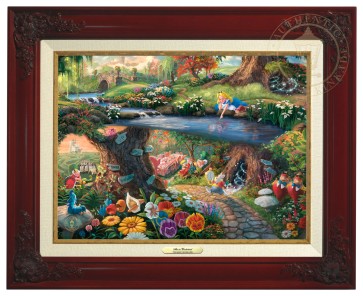 Kinkade Disney Canvas Classics: Alice In Wonderland (Classic Brandy Frame)