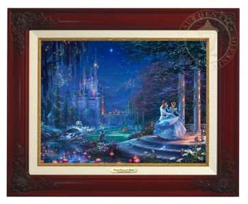 Kinkade Disney Canvas Classics: Cinderella Dancing In the Starlight (Classic Brandy Frame)