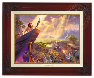 Kinkade Disney Canvas Classics: The Lion King (Classic Brandy Frame)