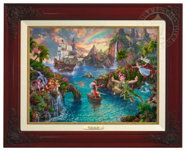 Kinkade Disney Canvas Classics: Peter Pan's Neverland (Classic Brandy Frame)