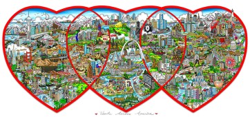 Hearts Across America by Charles Fazzino