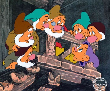 Seven Dwarfs on Staircase (Unsigned)