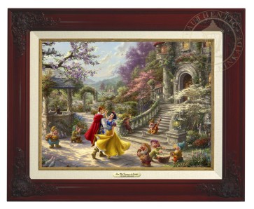 Kinkade Disney Canvas Classics: Snow White Dancing in the Sunlight (Classic Brandy Frame)
