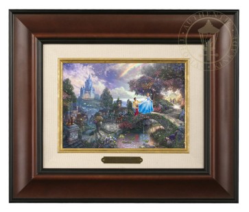 Kinkade Disney Brushworks: Cinderella Wishes Upon A Dream (Classic Burl Frame)
