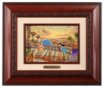 Kinkade Disney Canvas Classics: Rapunzel Dancing in the Sunlit Courtyard (Classic Brandy Frame)