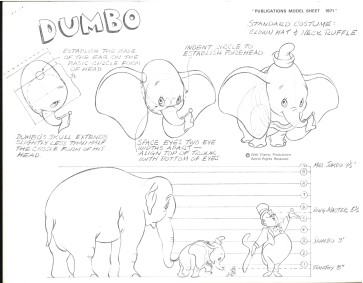 Disney Publication Model Sheet: Dumbo Standard Costume