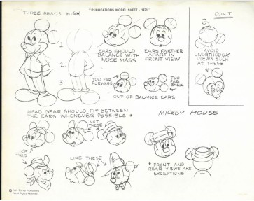 Disney Publication Model Sheet: Mickey Mouse - Various Poses