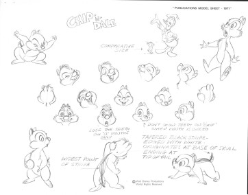 Disney Publication Model Sheet: Chip 'N Dale - Facial Expressions