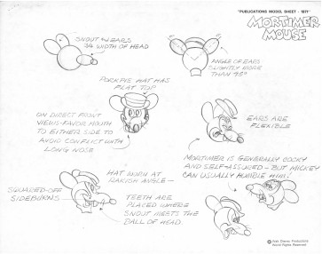 Disney Publication Model Sheet: Mortimer Mouse - Facial Expressions