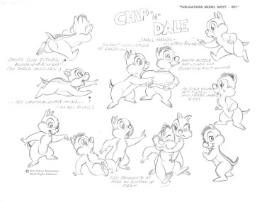 Disney Publication Model Sheet: Chip 'N Dale - Poses