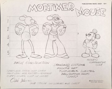 Disney Publication Model Sheet: Mortimer Mouse II signed Ollie Johnston