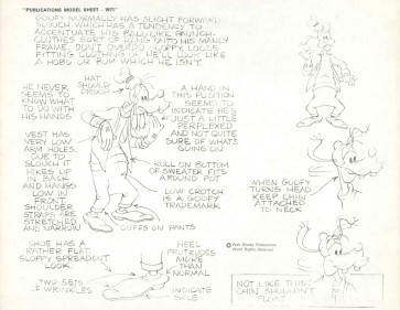 Disney Publication Model Sheet: Goofy - Animator's Note