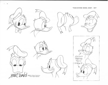 Disney Publication Model Sheet: Donald Duck II signed Marc Davis
