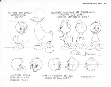 Disney Publication Model Sheet: Donald Duck & Nephews