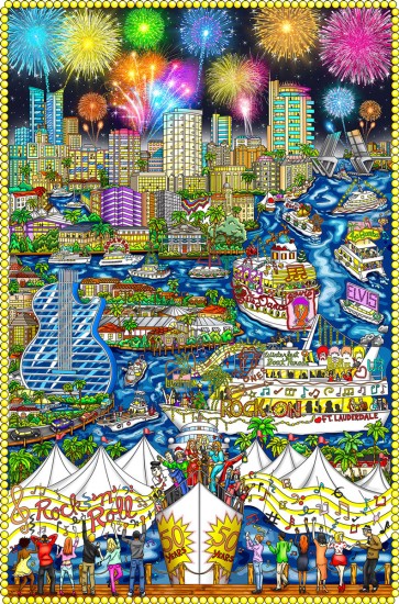 50th Anniversary Winterfest Boat Parade by Charles Fazzino