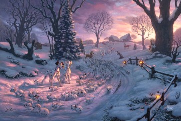 Disney 101 Dalmatians On The Run by Thomas Kinkade Studios