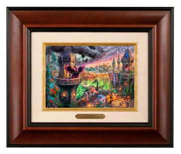 Kinkade Disney Brushworks:&nbsp;Maleficent (Classic Burl Frame)