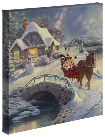 Kinkade Disney Minis: Mickey and Minnie Evening Sleigh Ride