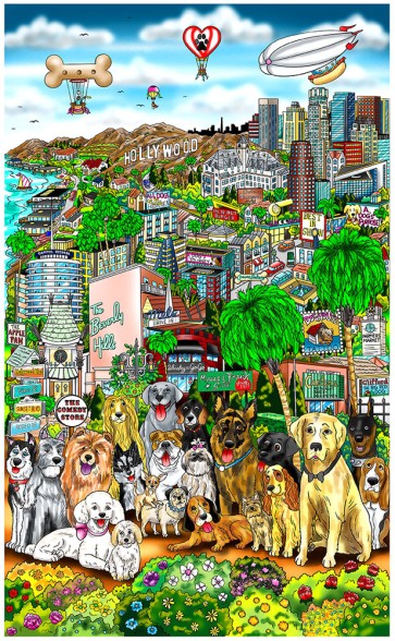 Every Dog Has Its Day in LA by Charles Fazzino (Deluxe)