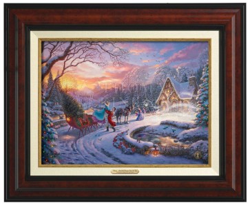 Kinkade Disney Canvas Classics: Cinderella Bringing Home The Tree (Classic Burl Frame)