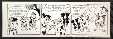 The Flintstones Daily Comic Strip Original Art 2/8/66 (17874)