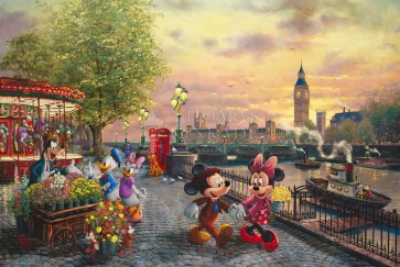 Disney Mickey and Minnie in London by Thomas Kinkade Studios