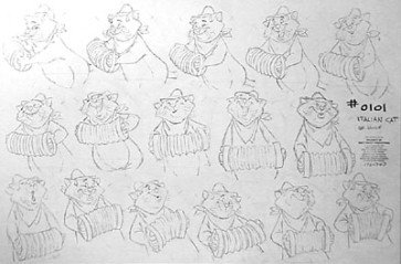Aristocats Photostat Model Sheet: Italian Cat (1823)