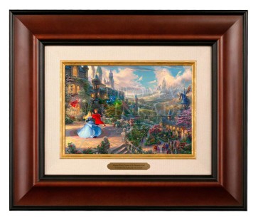 Kinkade Disney Brushworks: Sleeping Beauty Dancing in the Enchanted Light (Classic Burl Frame)