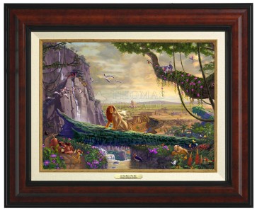 Kinkade Disney Canvas Classics: Lion King Return To Pride Rock (Classic Burl Frame)
