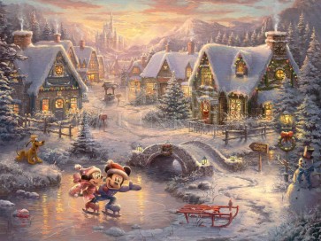 Mickey and Minnie Sweetheart Holiday by Thomas Kinkade Studios