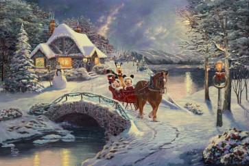 Mickey and Minnie Evening Sleigh Ride by Thomas Kinkade Studios