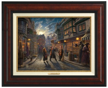 Kinkade Canvas Classics: Harry Potter Diagon Alley (Classic Burl Frame)