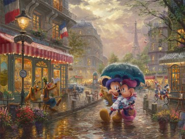 Disney Mickey and Minnie in Paris by Thomas Kinkade Studios