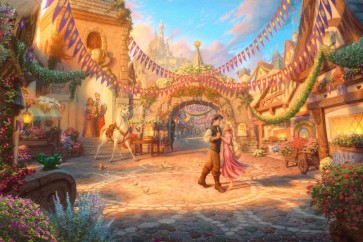 Disney Rapunzel Dancing in the Sunlit Courtyard by Thomas Kinkade Studios