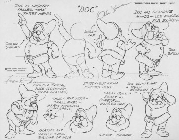 Disney Publication Model Sheet: Doc signed Ollie Johnston and Frank Thomas