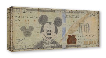 Treasures on Canvas: Mickey 100 Hundred Dollar Bill by Trevor Mezak
