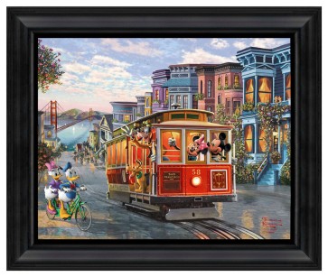 Thomas Kinkade Brushstroke Vignette: Mickey and Minnie in San Francisco