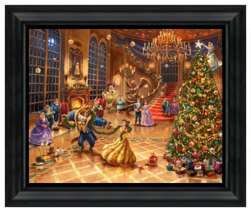 Thomas Kinkade Brushstroke Vignette: Beauty and the Beast Christmas Celebration